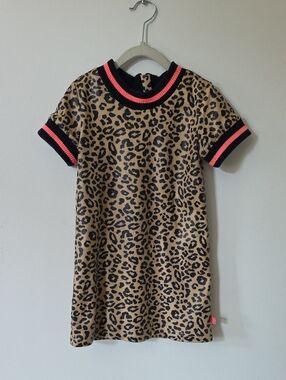 Billieblush Leopard Print Dress with Neon Trim, Size 6